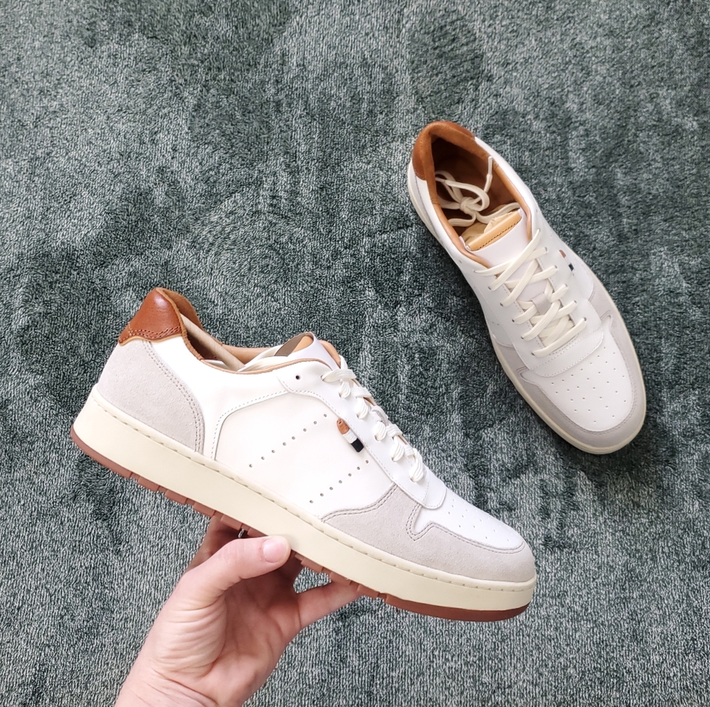 New ALLEN EDMONDS Mens Leather white sneakers - Picture 3 of 11